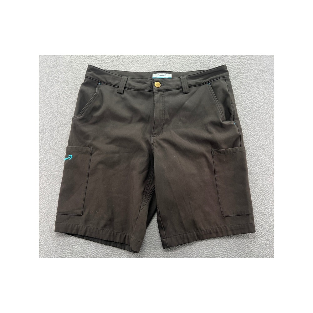 Luly YANG Employee Uniform Cargo Shorts Mens L Charcoal Grey Work Delivery Logo